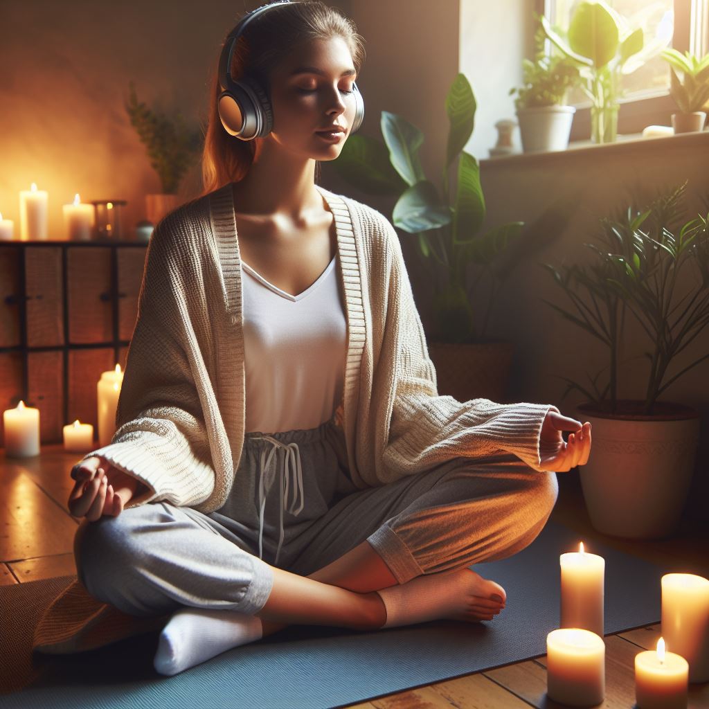 Créez votre propre rituel du soir et ajouter-le à votre rituel. Pourquoi ne pas visualiser grâce à votre voix parlant de votre vie rêvée? Image@AI