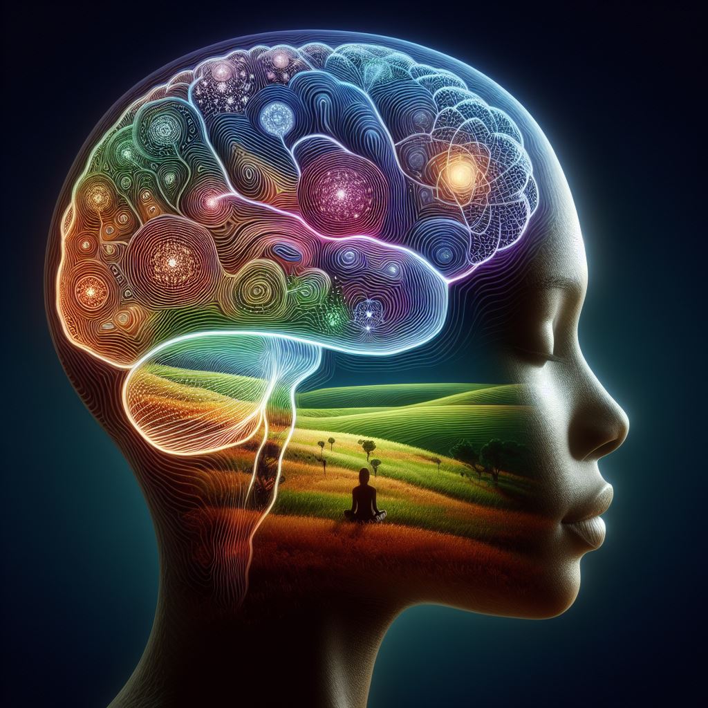 Éveil chromatique : méditation au cœur des couleurs - Image@MicrosoftDesigner