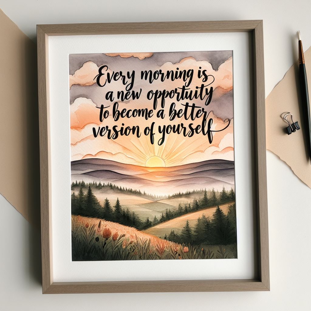 Every morning is a new opportunity to become a better version of yourself