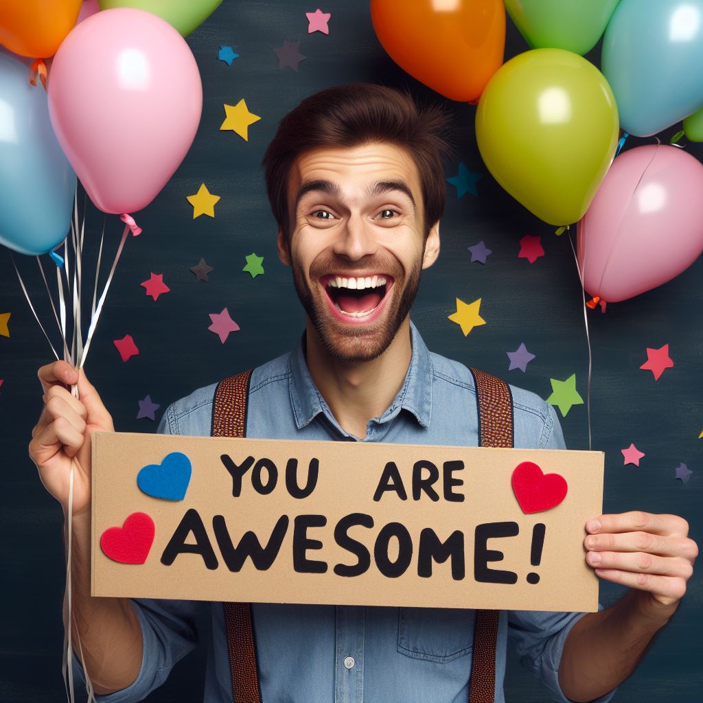 Une affirmation positive très populaire : ''You are awesome!''